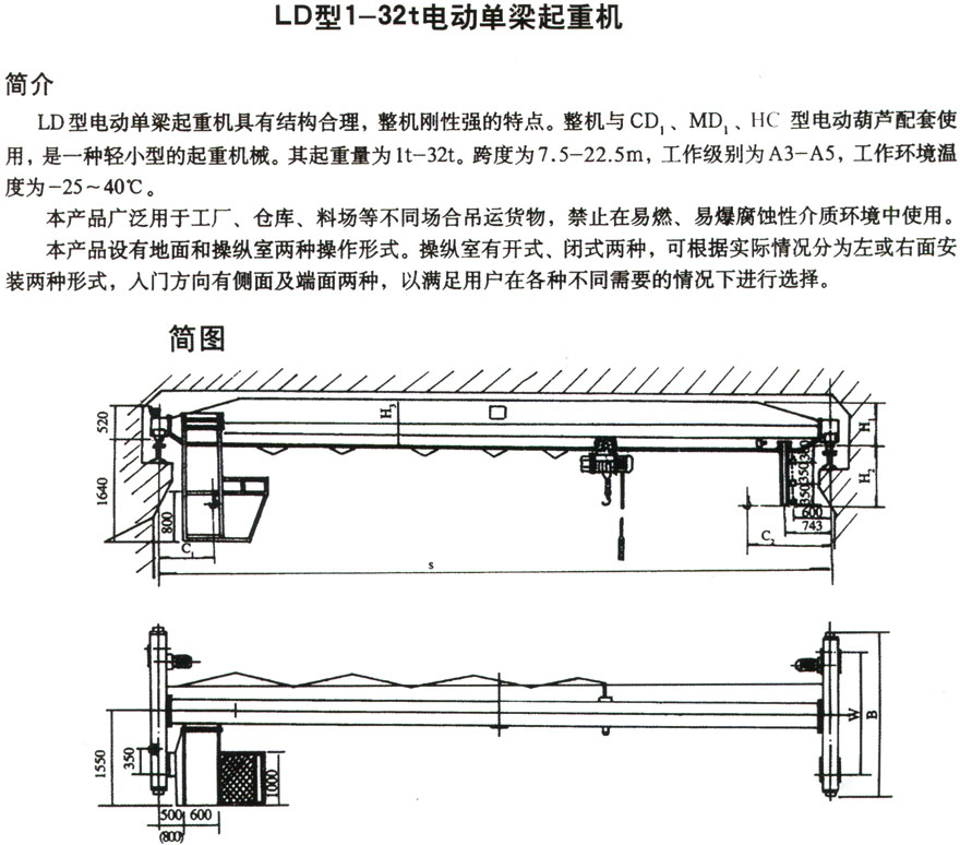 LD型電動(dòng)單梁橋式起重機(jī)