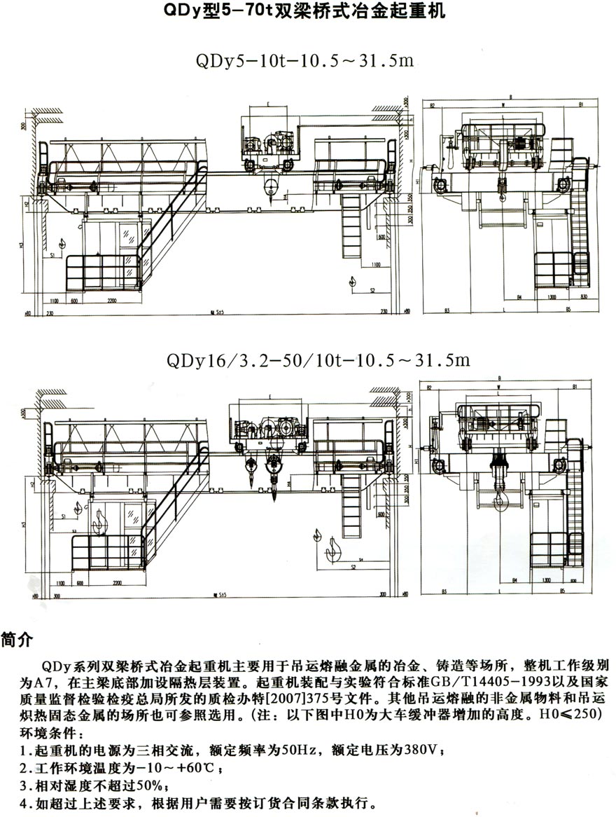 QDY型雙梁橋式起重機(jī)治金起重機(jī)